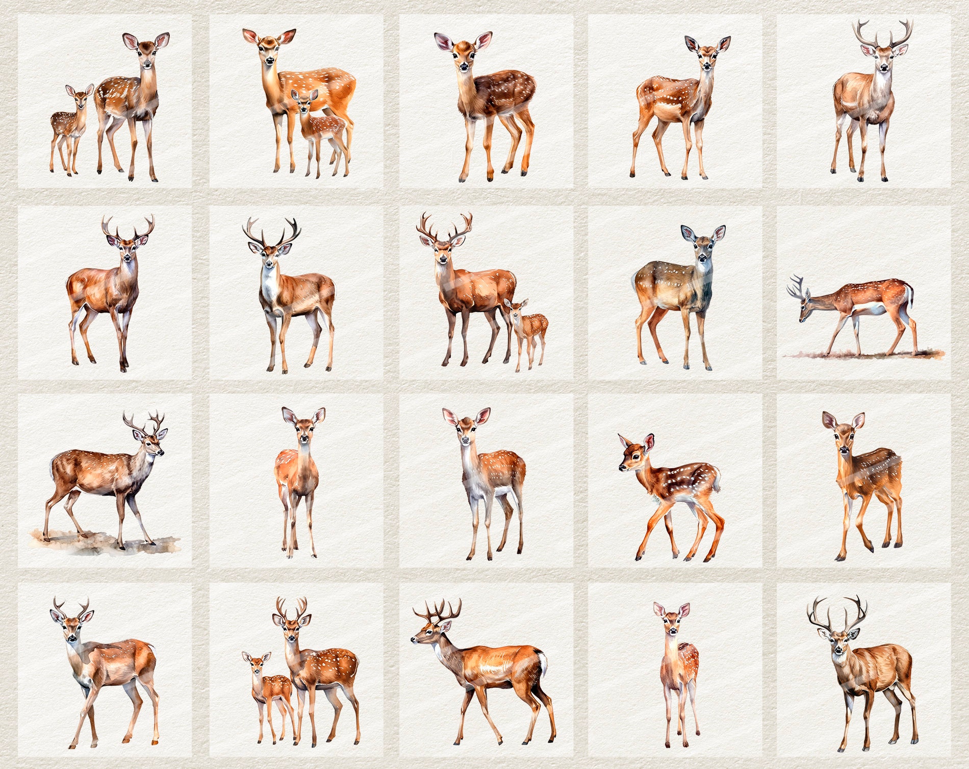 Watercolor Woodland Animals Clipart - Digital Illustration Bunnies Fox ...