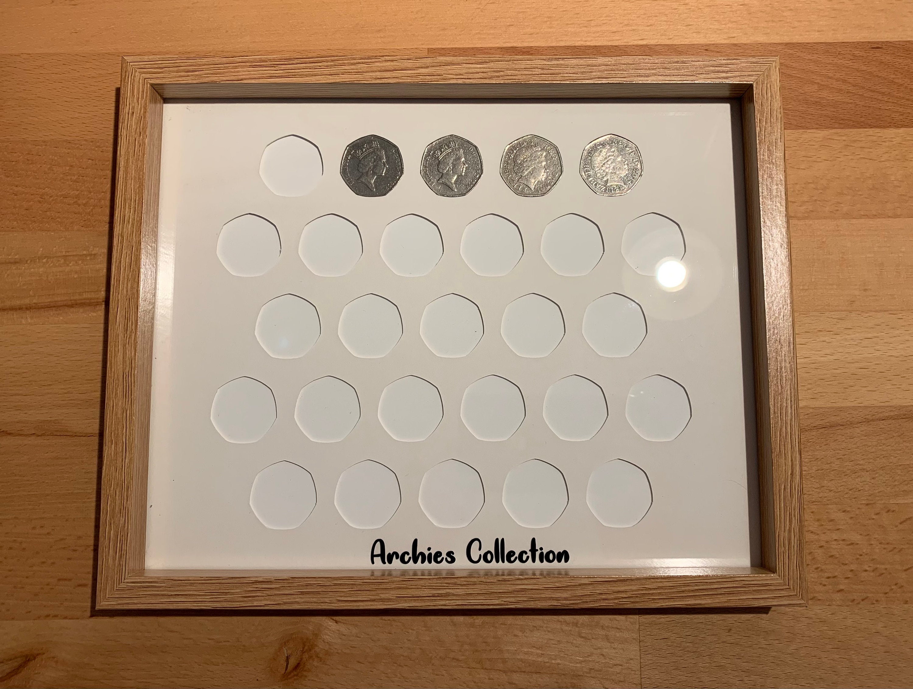Coin collection box frame 50p display collectors frame Etsy