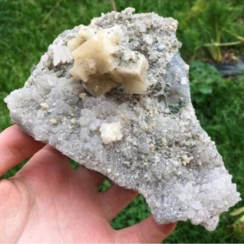 Minerals Rare Amethyst with Quartz Flower with Calcite Home Decor A+ shops Zen 392gr