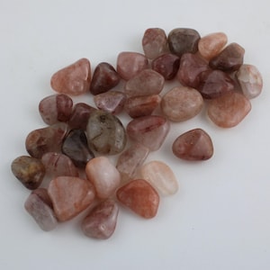 Rood vuur HEMATOIDDE KWARTS Trommelstenen Kristalhealing Hoge kwaliteit chakra-reiki A+