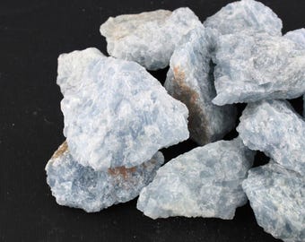 Blue CALCITE Crystal Rough Stone Chakra Gemstone MINERALS Pendant Crystal Healing