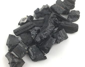 Black Tourmaline Shorlite Rough Minerals Crystal Healing