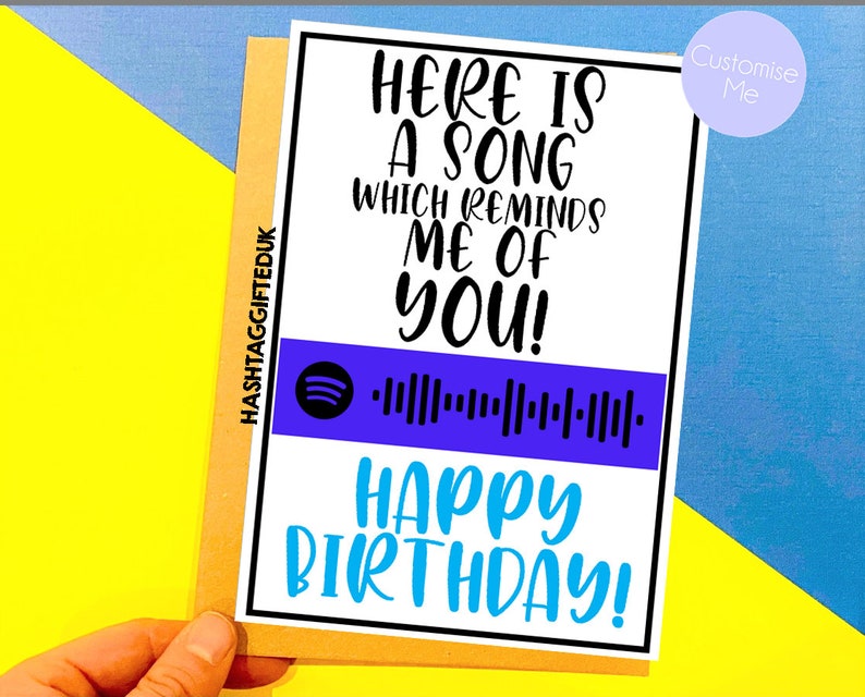 Birthday Card Interactive Musical Card Spotify Card Send | Etsy
