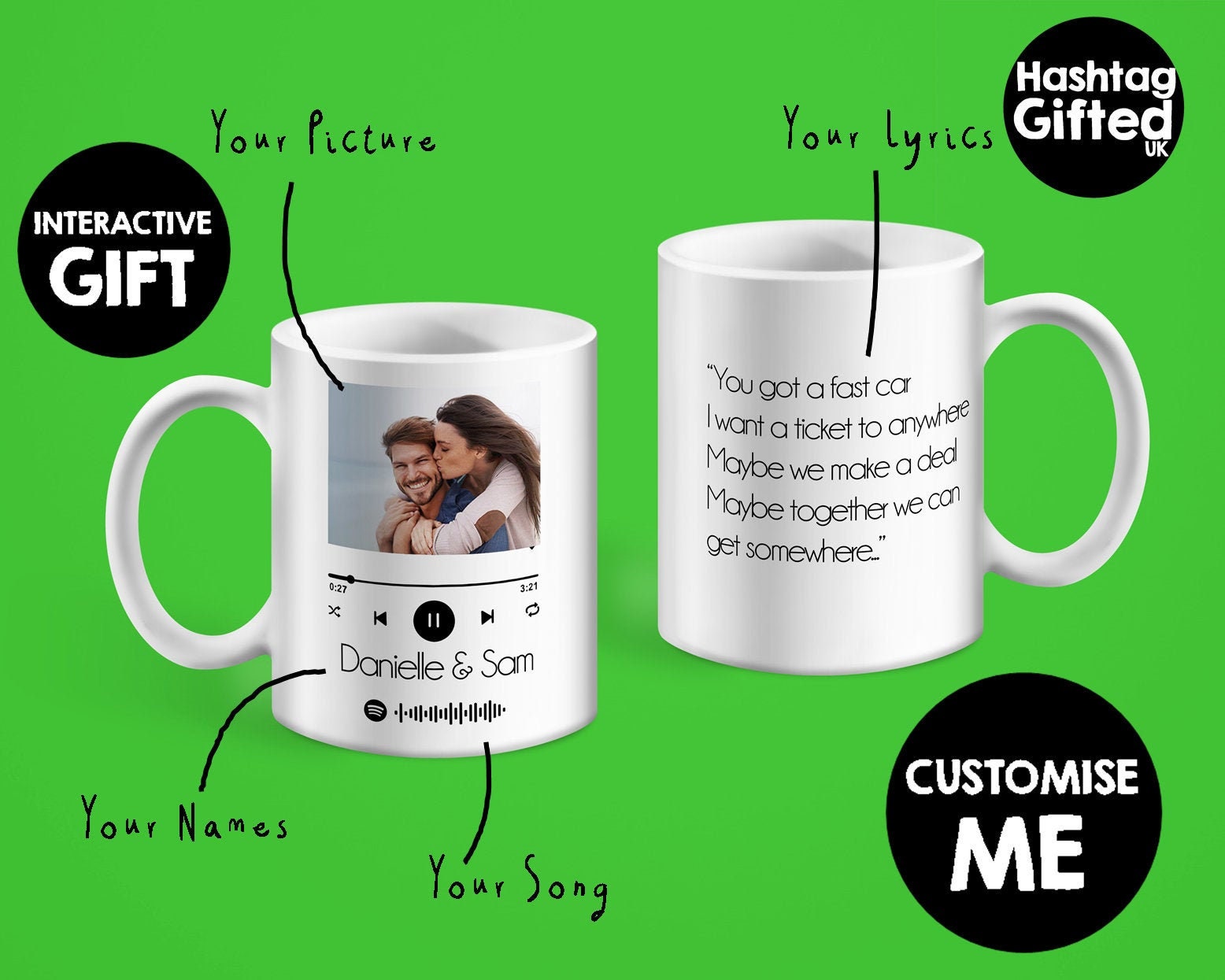 Personalised Spotify Mug Musical Mug Custom Mug Gift Etsy