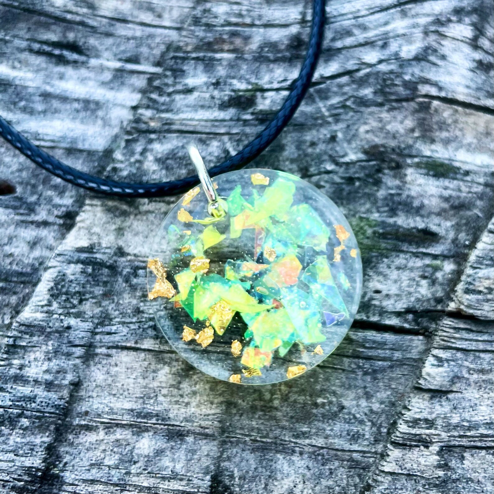 Resin Pendant Necklace Etsy