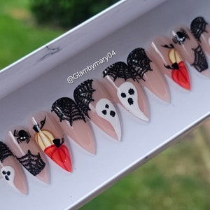 Webbed wonders | Custom Nail | Press On Nails | Glue on Nails | Nails | Trendy New Design | Luxurious nails | Halloween Nails | Fall Nails |