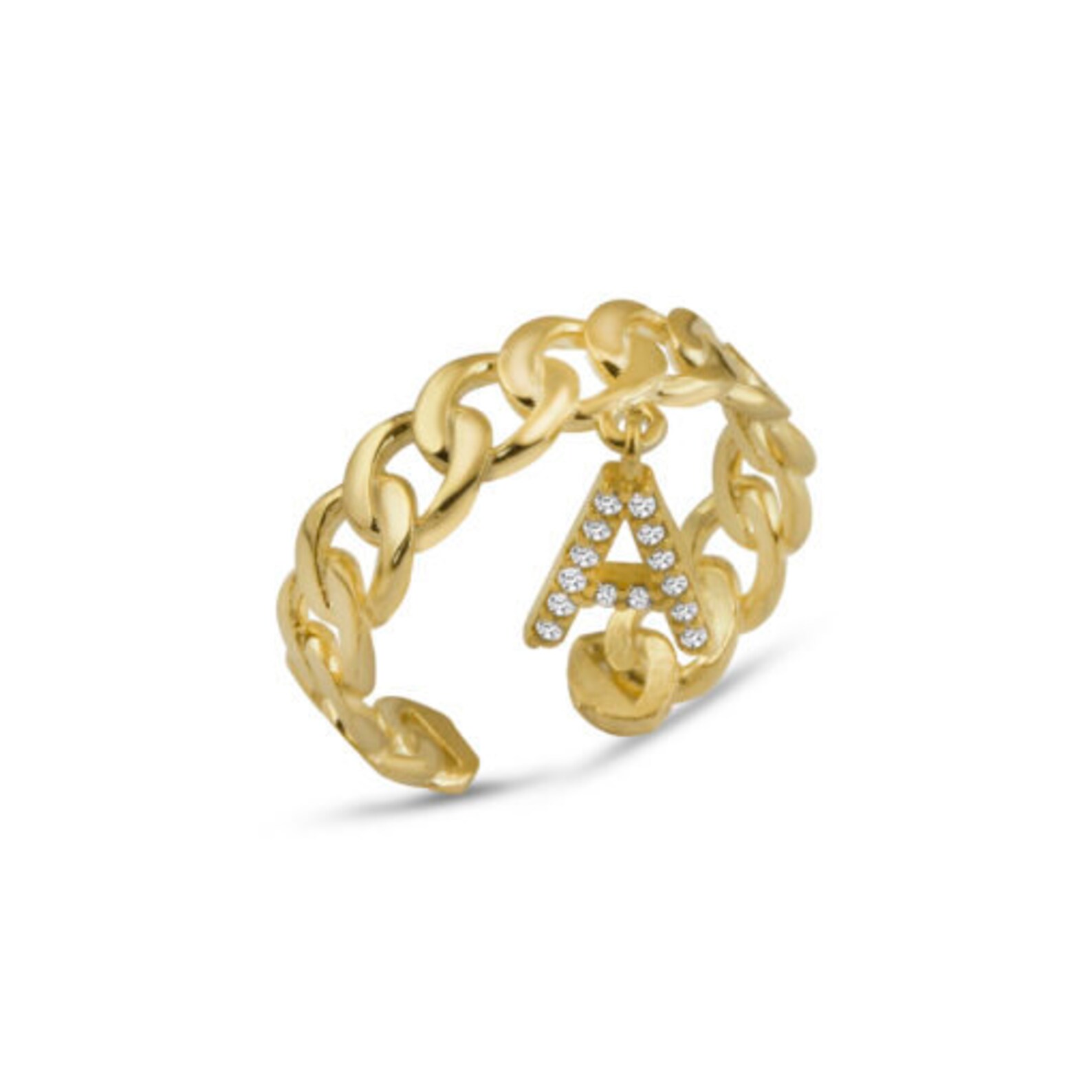 Buchstaben Ring Ring mit Buchstabe Silber 925 14 Karat Etsy