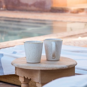 Handgefertigte Keramiktasse | Keramikbecher-Set, marokkanische Kaffeetasse, Keramikkaffeetasse, Kaffee-Liebhaber-Geschenk | Keramiktasse mit Henkel, Geschenk für sie