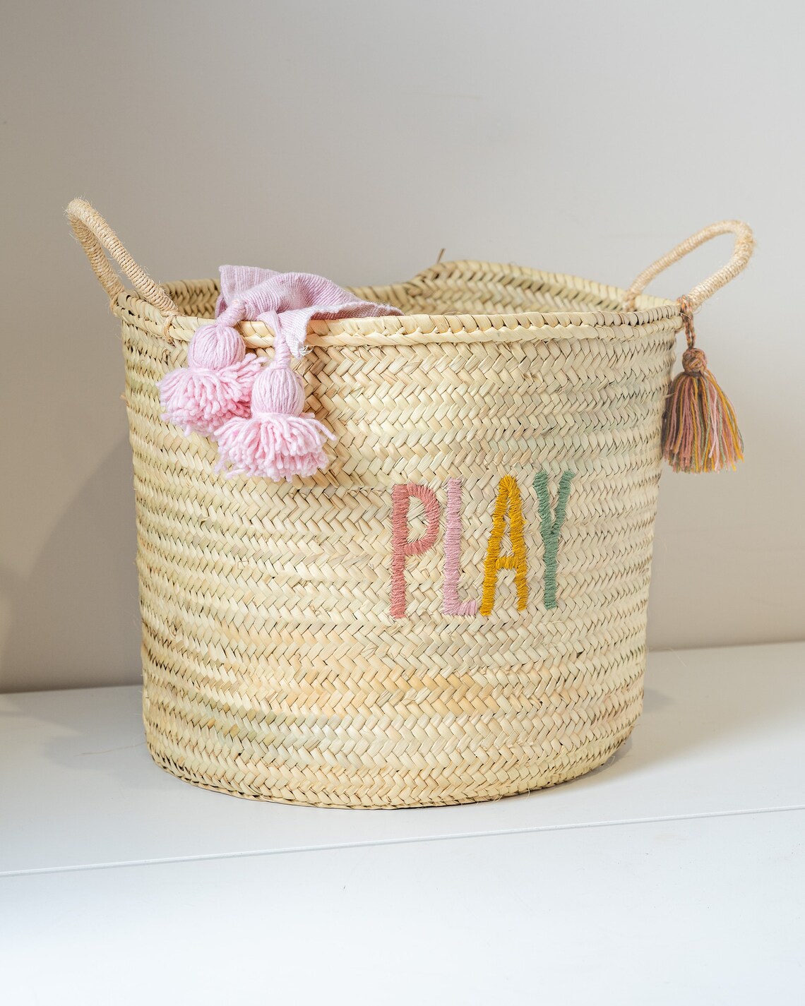 Play Basket Pink Storage Baskets Kids Basket toys Basket Etsy