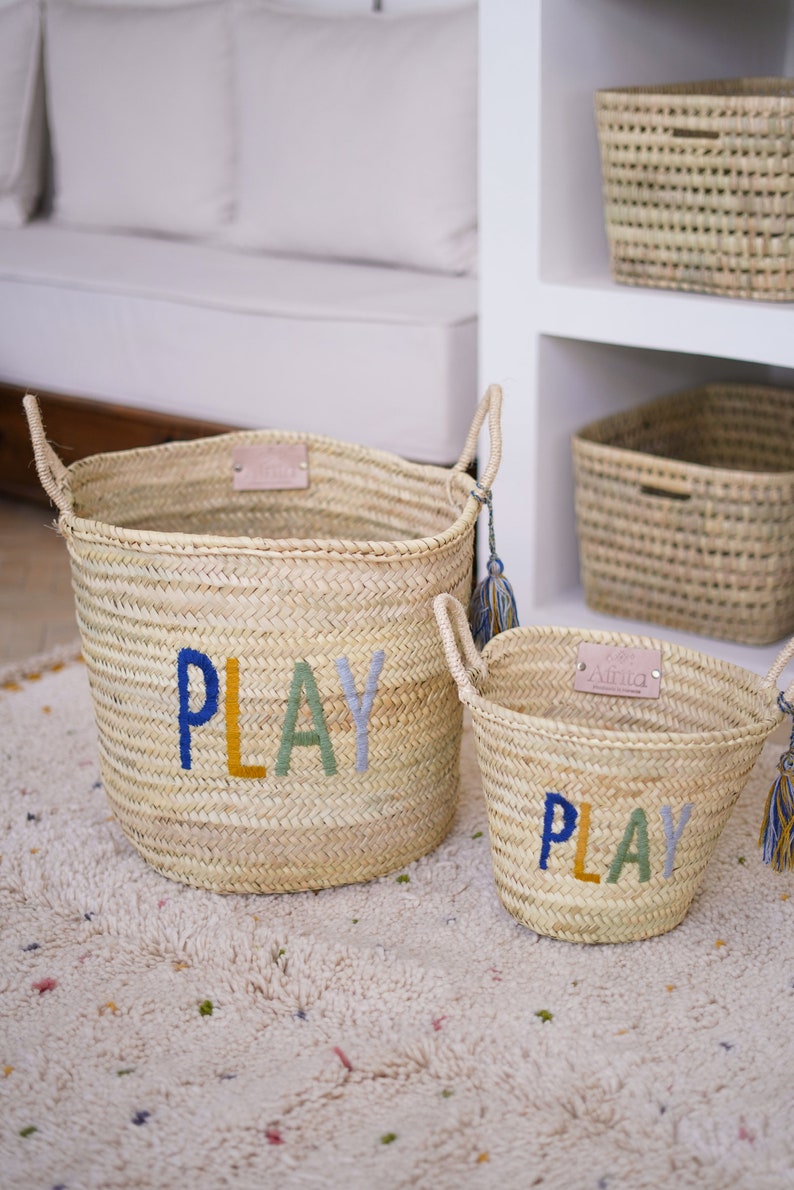 Storage Basket for Children | Kids Room Storage | Nursery Basket Storage | Toy Storage Bin, Baby Shower Gift | Baby Room Decor, Play Basket I want both