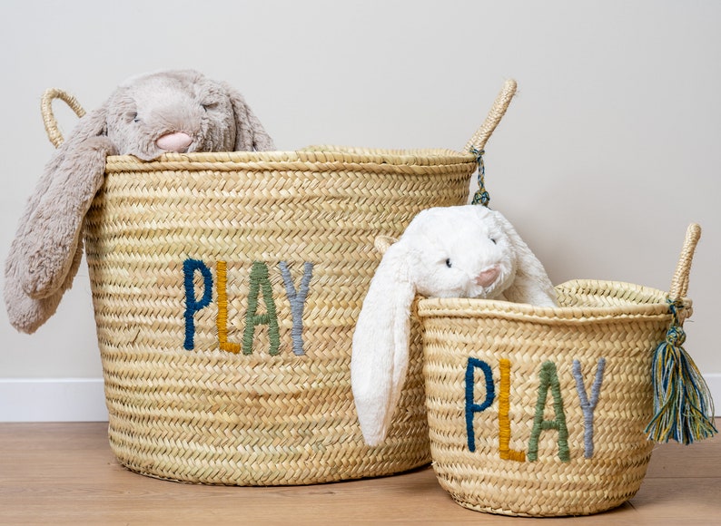 Storage Basket for Children | Kids Room Storage | Nursery Basket Storage | Toy Storage Bin, Baby Shower Gift | Baby Room Decor, Play Basket