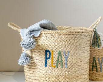 Storage Basket for Children | Kids Room Storage | Nursery Basket Storage | Toy Storage Bin, Baby Shower Gift | Baby Room Decor, Play Basket