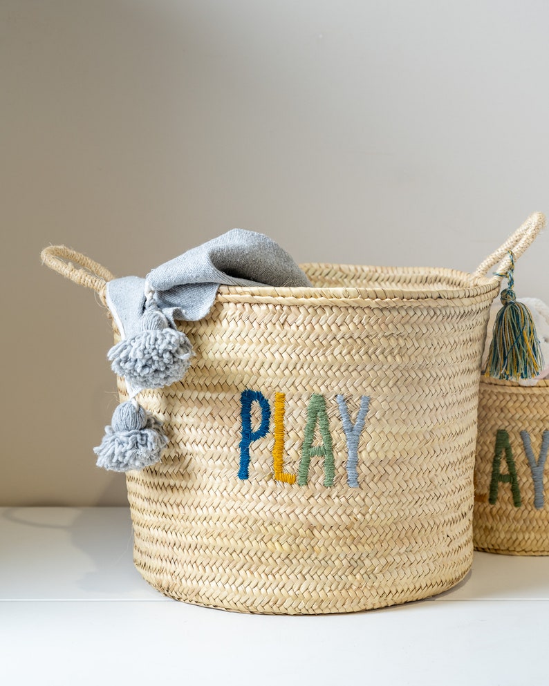 Storage Basket for Children | Kids Room Storage | Nursery Basket Storage | Toy Storage Bin, Baby Shower Gift | Baby Room Decor, Play Basket