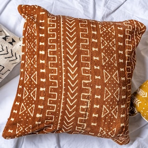 Terracotta Mudcloth Pillow cover, African Mudcloth Pillow Cover, Housewarming  Gift, Bedroom Pillow, Throw Pillow cover | Sofa Pillow Covers