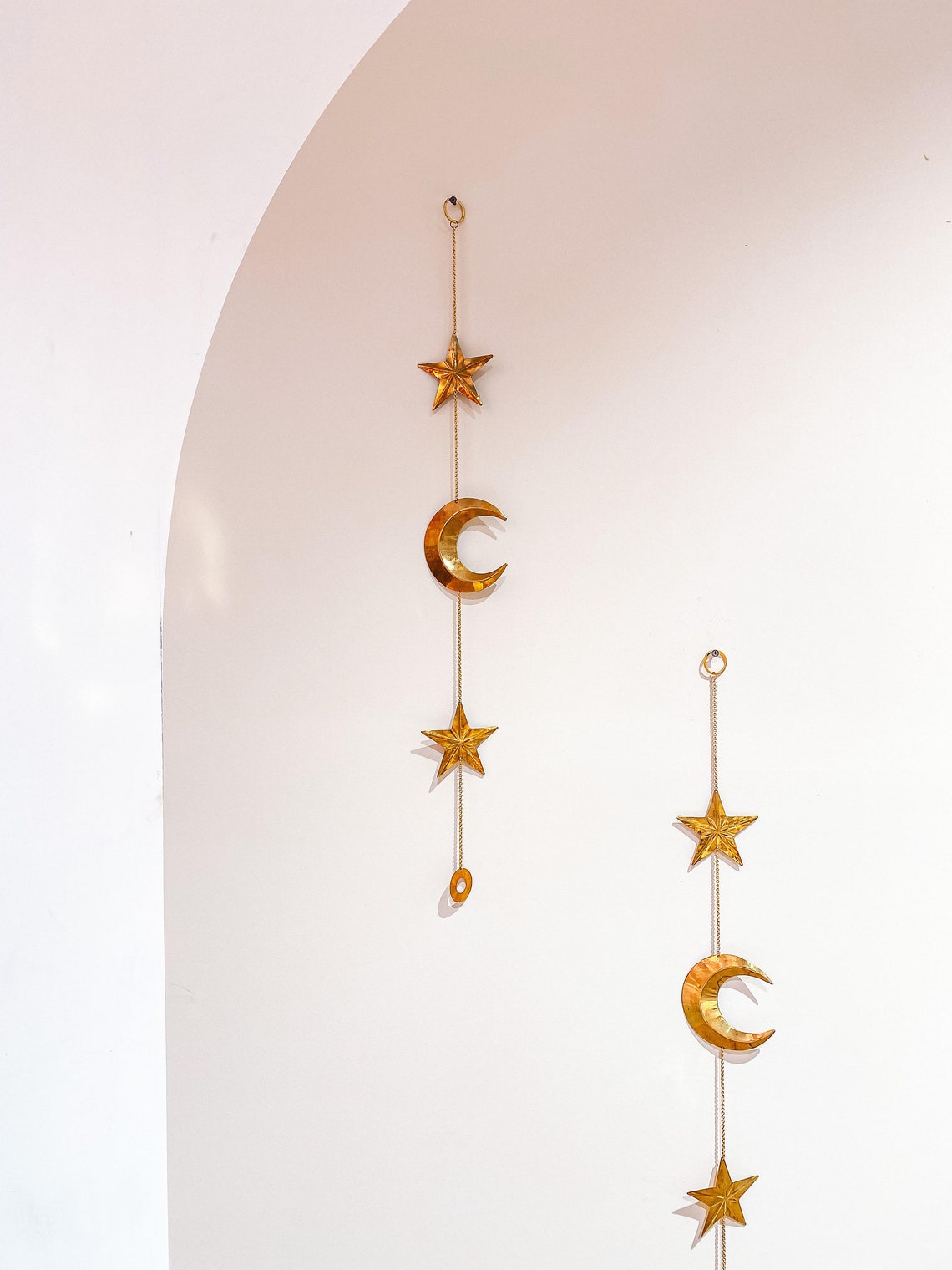 Moon and Stars Metal Wall Art Brass Moon Wall Hanging Moon Etsy