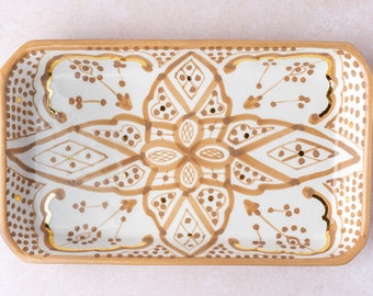 Handmade Ceramic tray | Pottery Moroccan | Moroccan ceramic art | jewelry tray dish