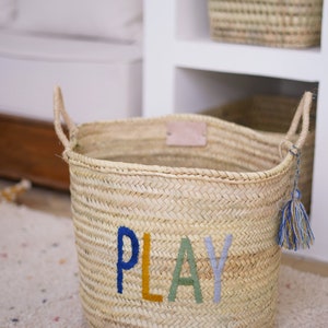 Storage Basket for Children | Kids Room Storage | Nursery Basket Storage | Toy Storage Bin, Baby Shower Gift | Baby Room Decor, Play Basket image 8