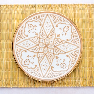 Quaste Tischset |  Rattan Tischset | Handgewebte Tischsets | Natürliche Tischsets | Tischset, rustikal, marokkanisch | Wicker Tischset