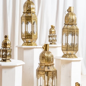 Gold Moroccan Lantern, Moroccan Style Lantern, Hanging Lantern Indoor, Wedding Decoration  Lanterns, Nursery Decor | Light Candle Holder