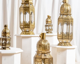 Gold Moroccan Lantern, Moroccan Style Lantern, Hanging Lantern Indoor, Wedding Decoration  Lanterns, Nursery Decor | Light Candle Holder
