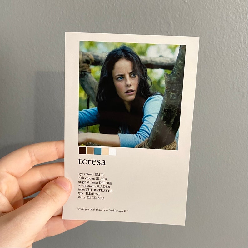 Maze Runner Character Cards Etsy