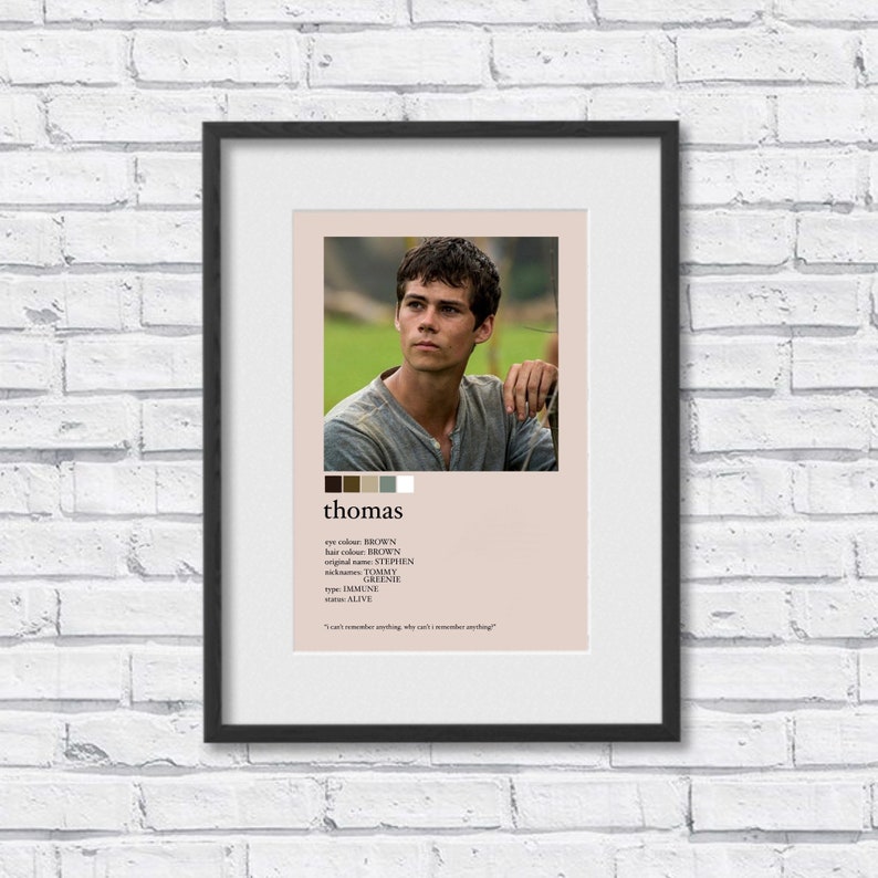 Maze Runner Character Cards Etsy