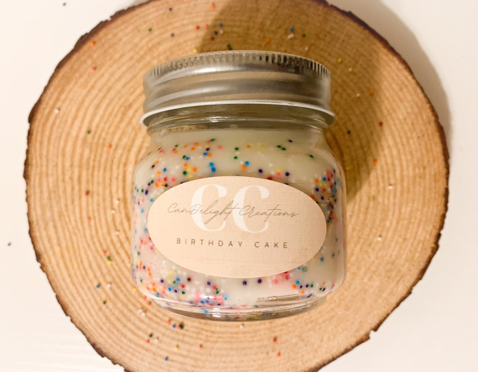 Birthday Cake Candle Birthday Cake Scented Candle Sprinkle Etsy