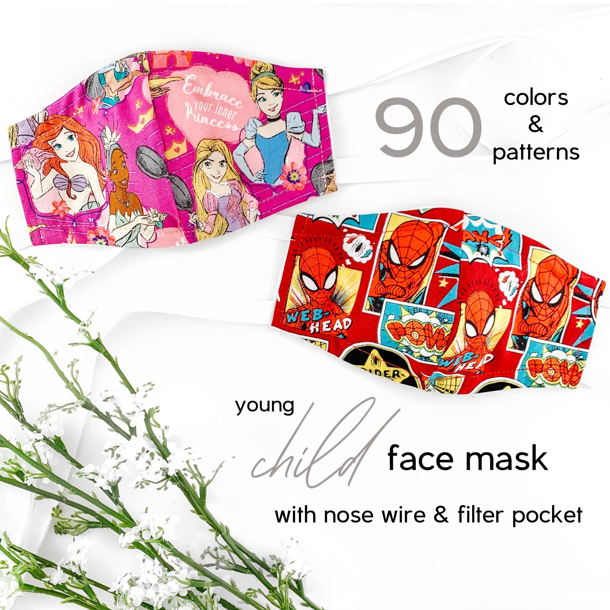 Kids Face Mask with Filter, Young Child Size, Ages 3-7, Young Kid Siz…