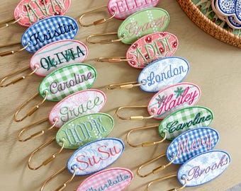 Personalized Embroidered Bag Tag | Custom Embroidered Bag Charm | Custom Initial Keychain | Luggage Tag | Key Ring Accessory | Gift for Her