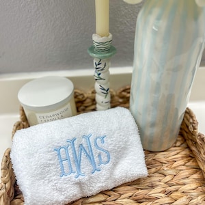 Monogrammed Hand Towel | Personalized Bath Towel | Custom Guest Towel | Embroidered Bathroom Decor | wedding gift | dorm decor | grad gift
