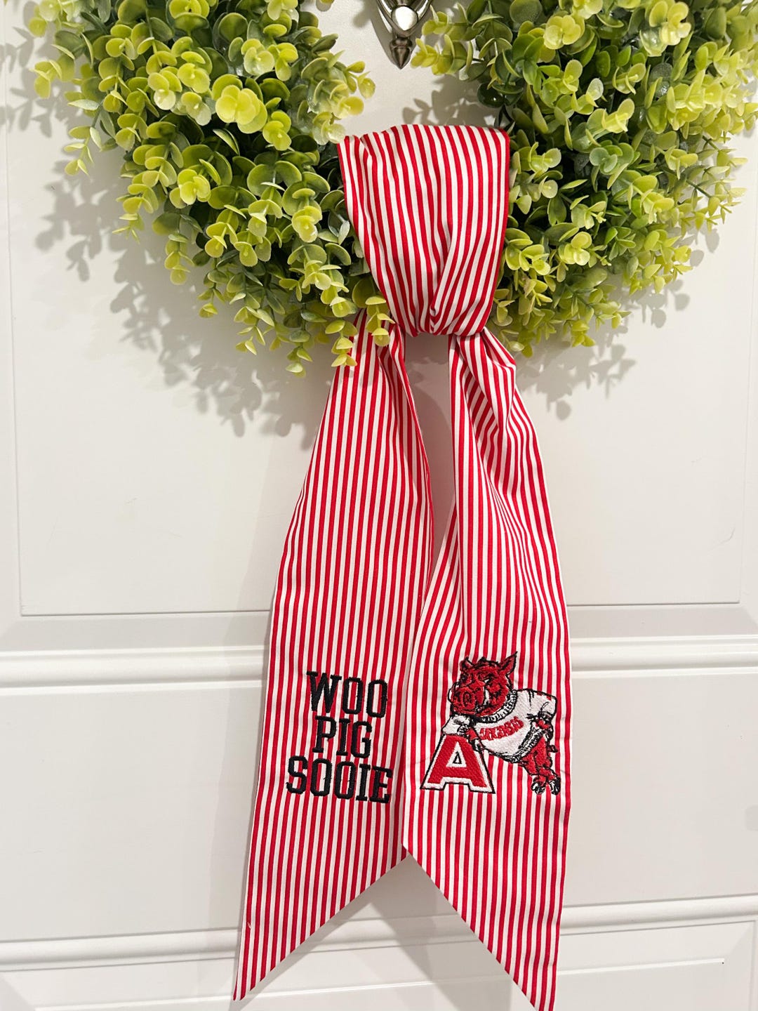 Razorback Ribbon Arkansas Razorbacks Wreath Sash | Embroidered Arkansas Sash | Razorback ...