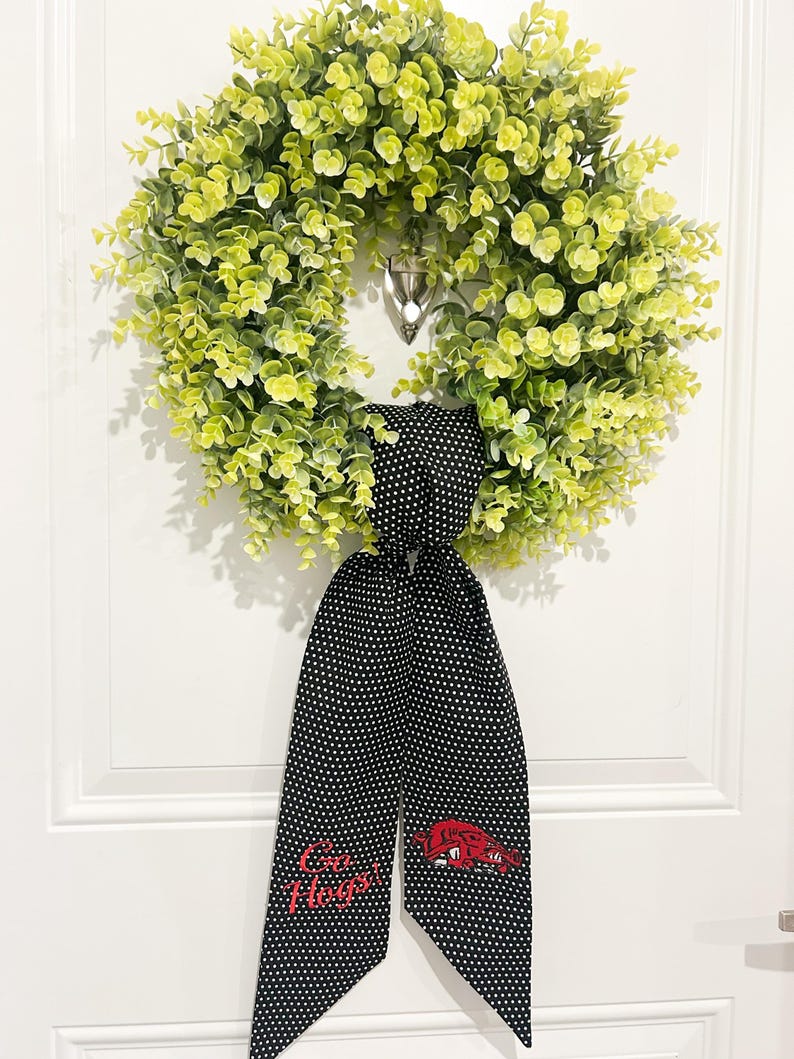 Razorback Ribbon Arkansas Razorbacks Wreath Sash | Embroidered Arkansas Sash | Razorback ...