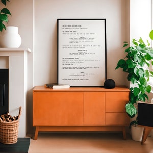 Truman Show Script Digital Print | Jim Carrey Scene Movie Poster | Ed Harris Screenplay Wall Art | Good Morning Quote Minimal Design
