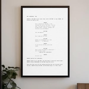 Revenge of the Sith Script Digital Print | Star Wars Scene Movie Poster | Anakin Skywalker Screenplay Wall Art Obi Wan Kenobi Quote Minimal