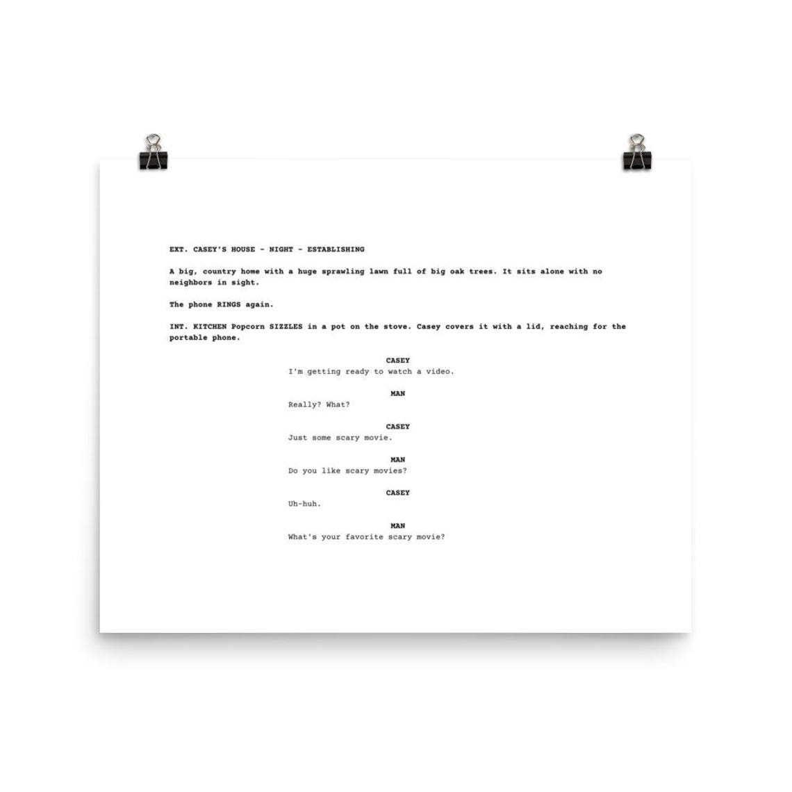 Scream Movie Script Poster: Ghostface Scene Minimalist Wall Art - Etsy