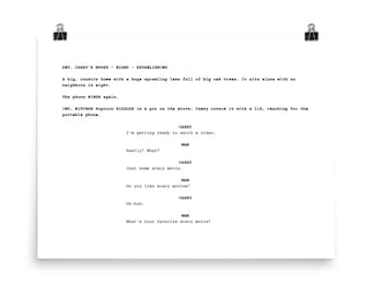 Scream Movie Script Poster: Ghostface Scene Minimalist Wall Art