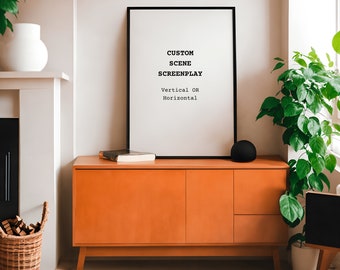 Custom Movie Scene Digital Print | Film Screenplay Wall Art | Minimal Cinema Script Wall Art