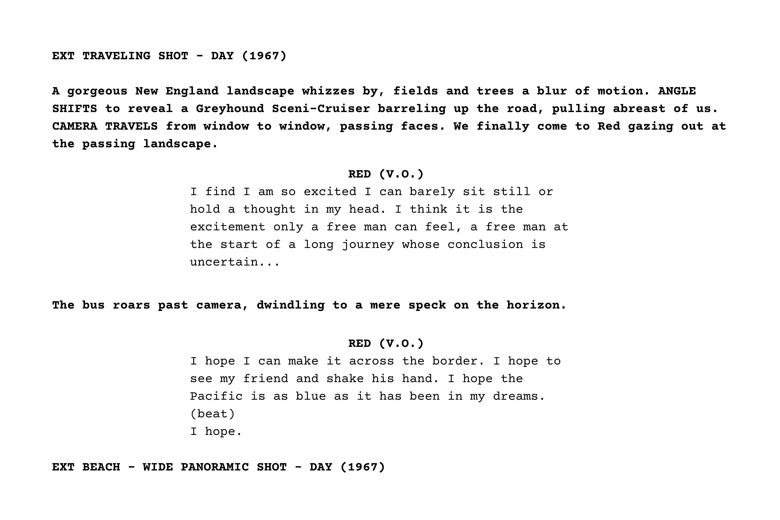 Redemptive Script Shawshank Redemption Script Print: Morgan Freeman Scene, Minimalist ...