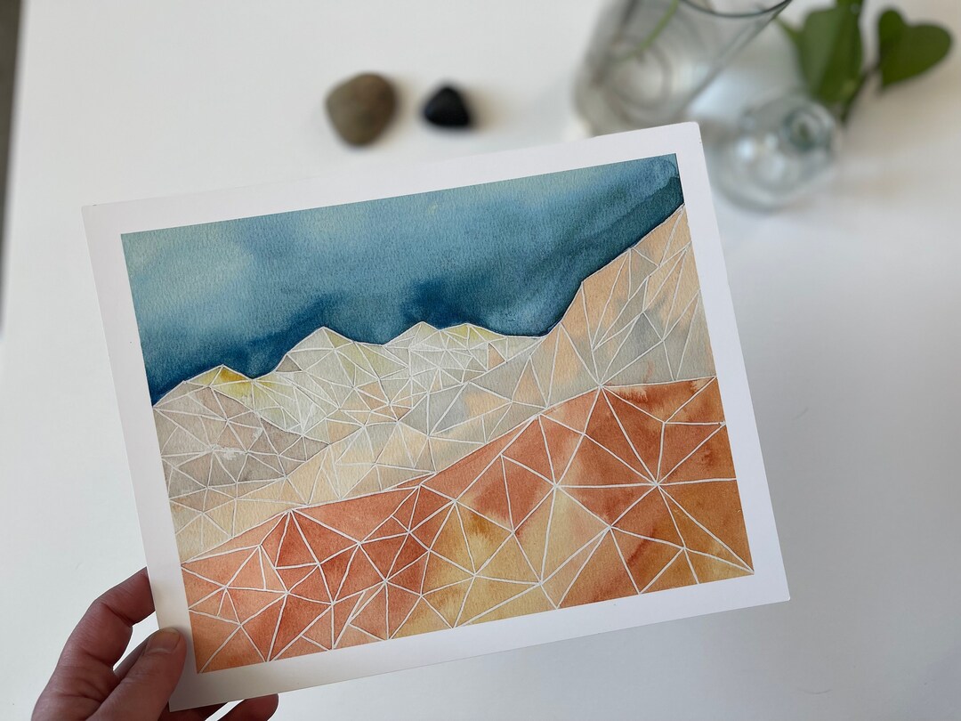 Geometric Mountain Art PRINT - Etsy
