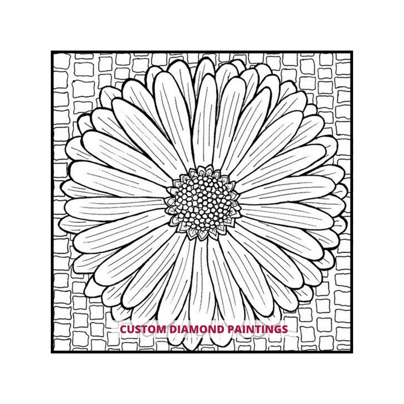 Use Your Own Drills! Coloring Page 30x30 Diamond Painting Happy Daisy