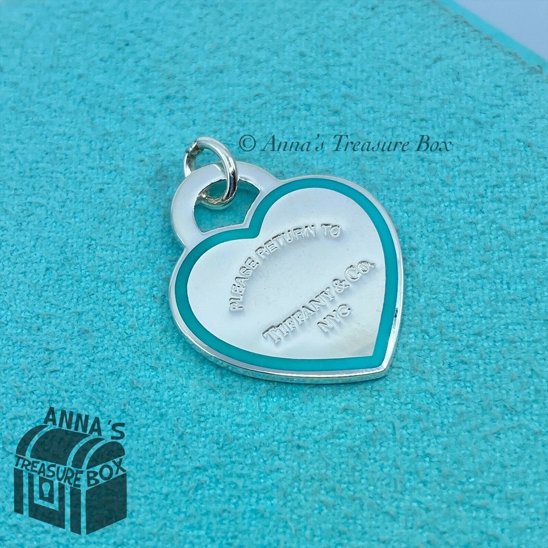Tiffany & Co. 925 Silver MEDIUM Blue Outline/rim RTT Charm