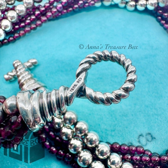 Tiffany & Co. 925 Silver And Garnet Beaded Torsad… - image 2
