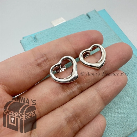 Tiffany & Co. 925 Silver 15mm Large Open Heart 14… - image 4