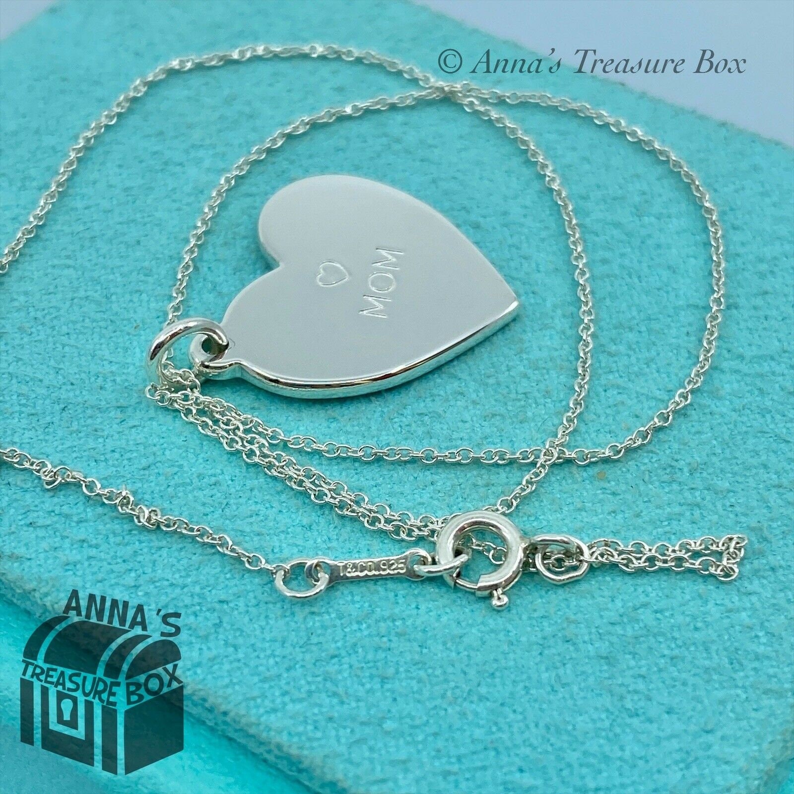 Buy Tiffany Co. 925 Silver Love MOM Heart Charm 16 Necklace