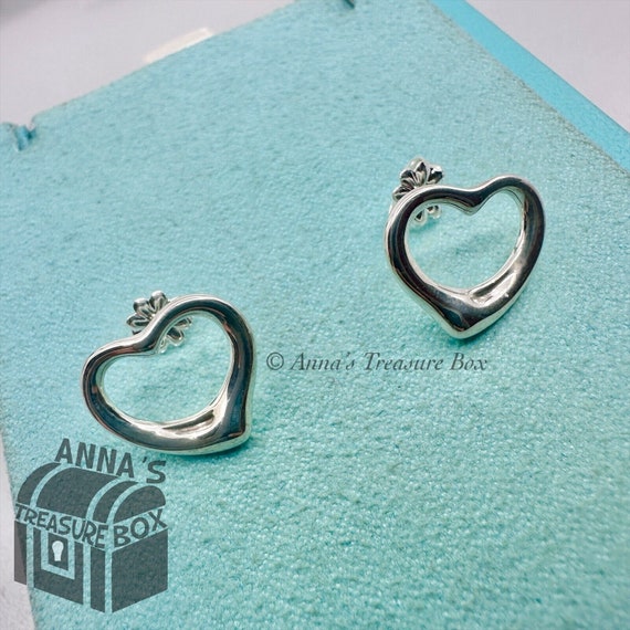 Tiffany & Co. 925 Silver 15mm Large Open Heart 14… - image 3