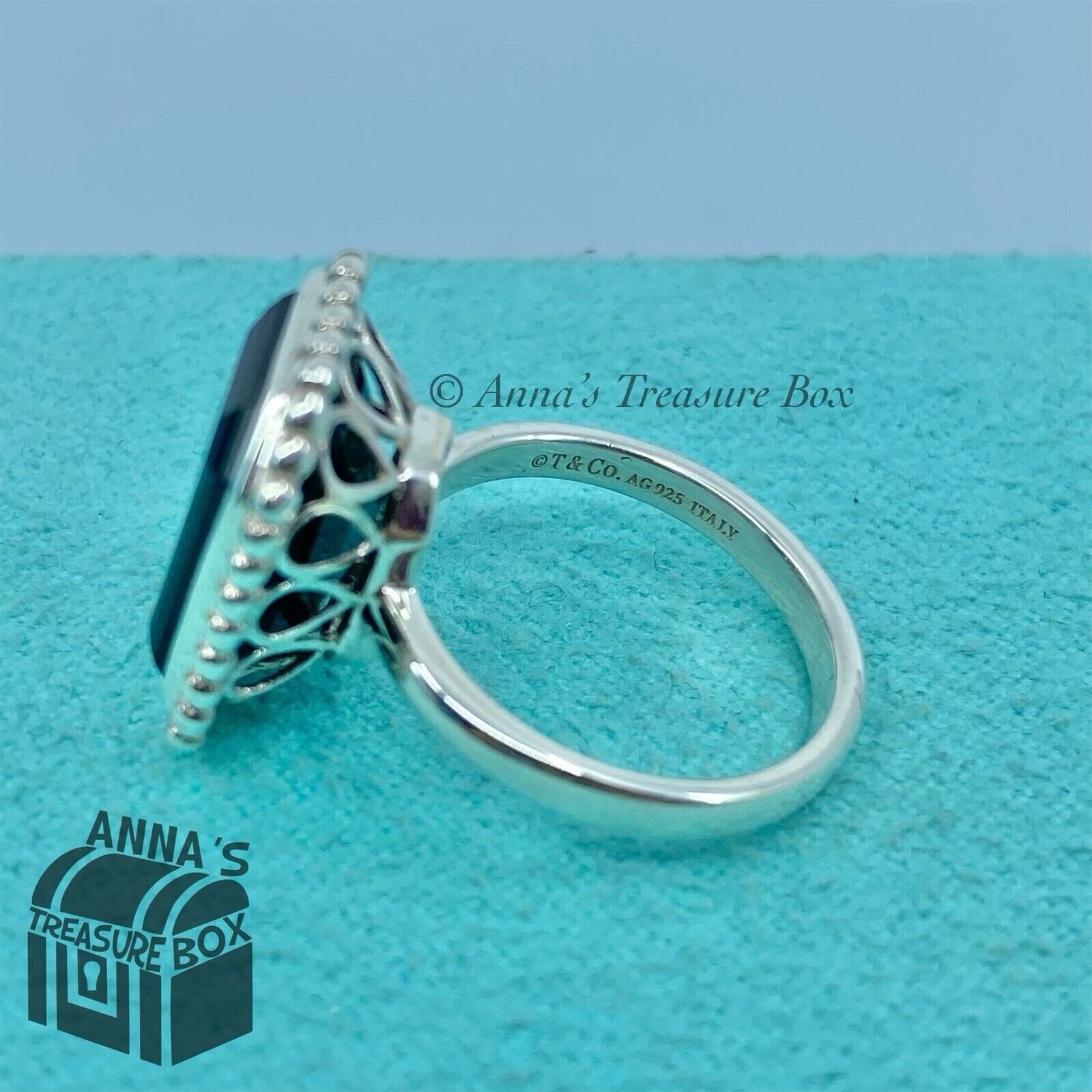 Tiffany black onyx daisy deals ring
