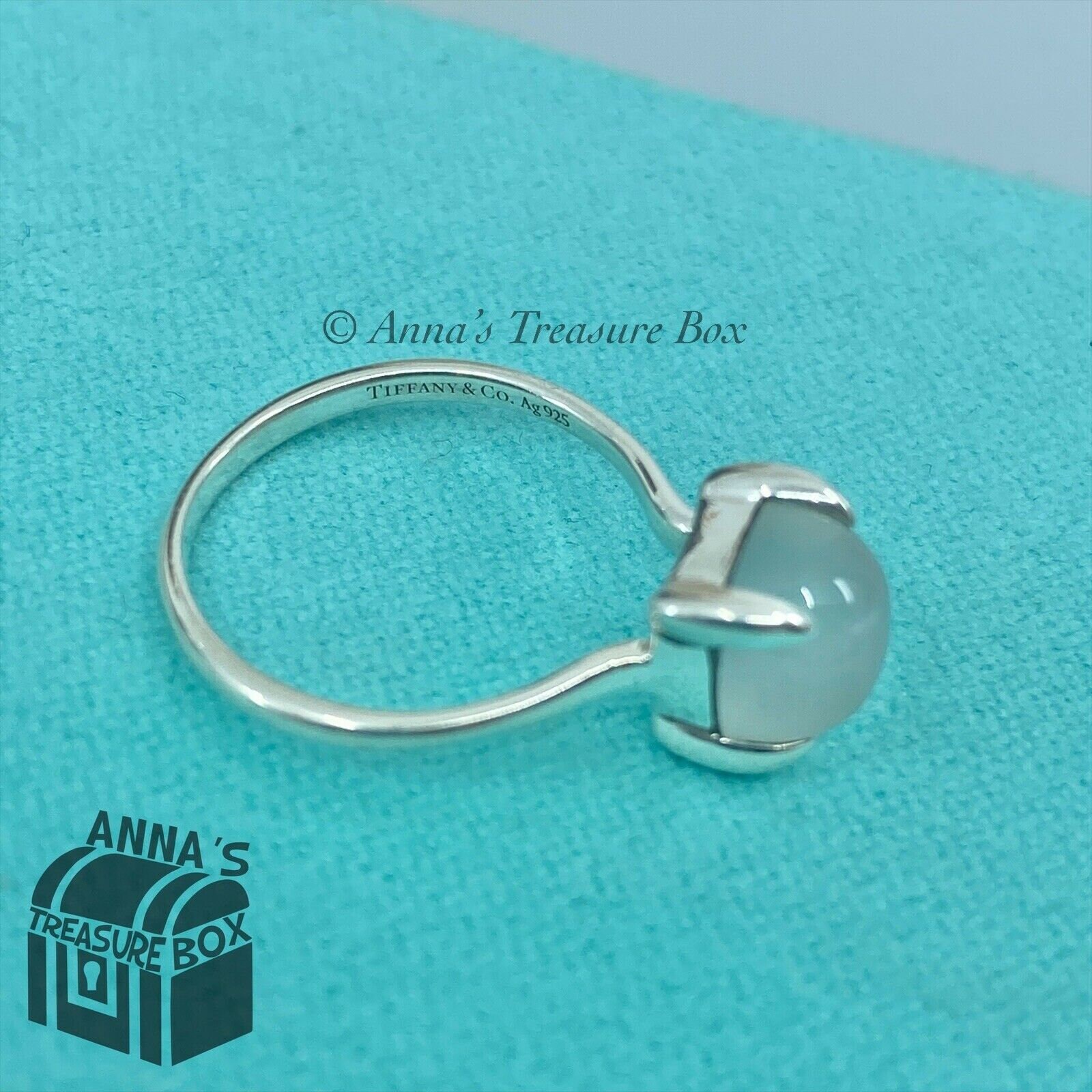 Tiffany & Co. 925 Silver Moonstone Cabochon Sugar Stack Ring