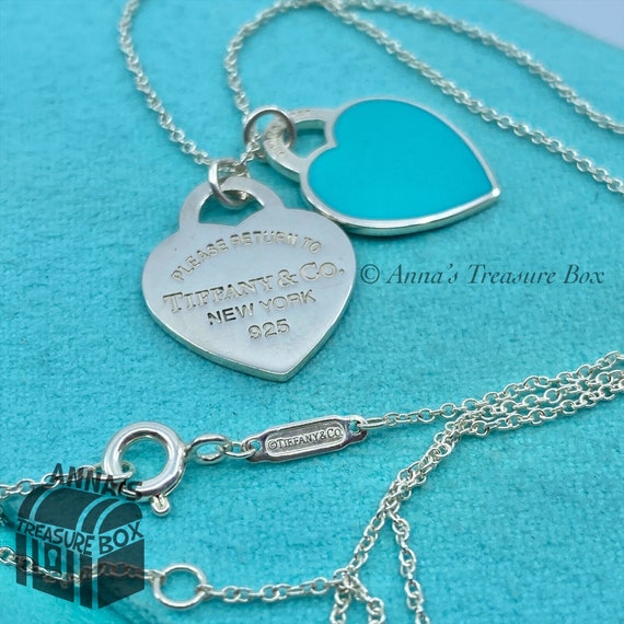 Tiffany & Co. 925 Silver Blue SMALL RTT Hearts 16… - image 4