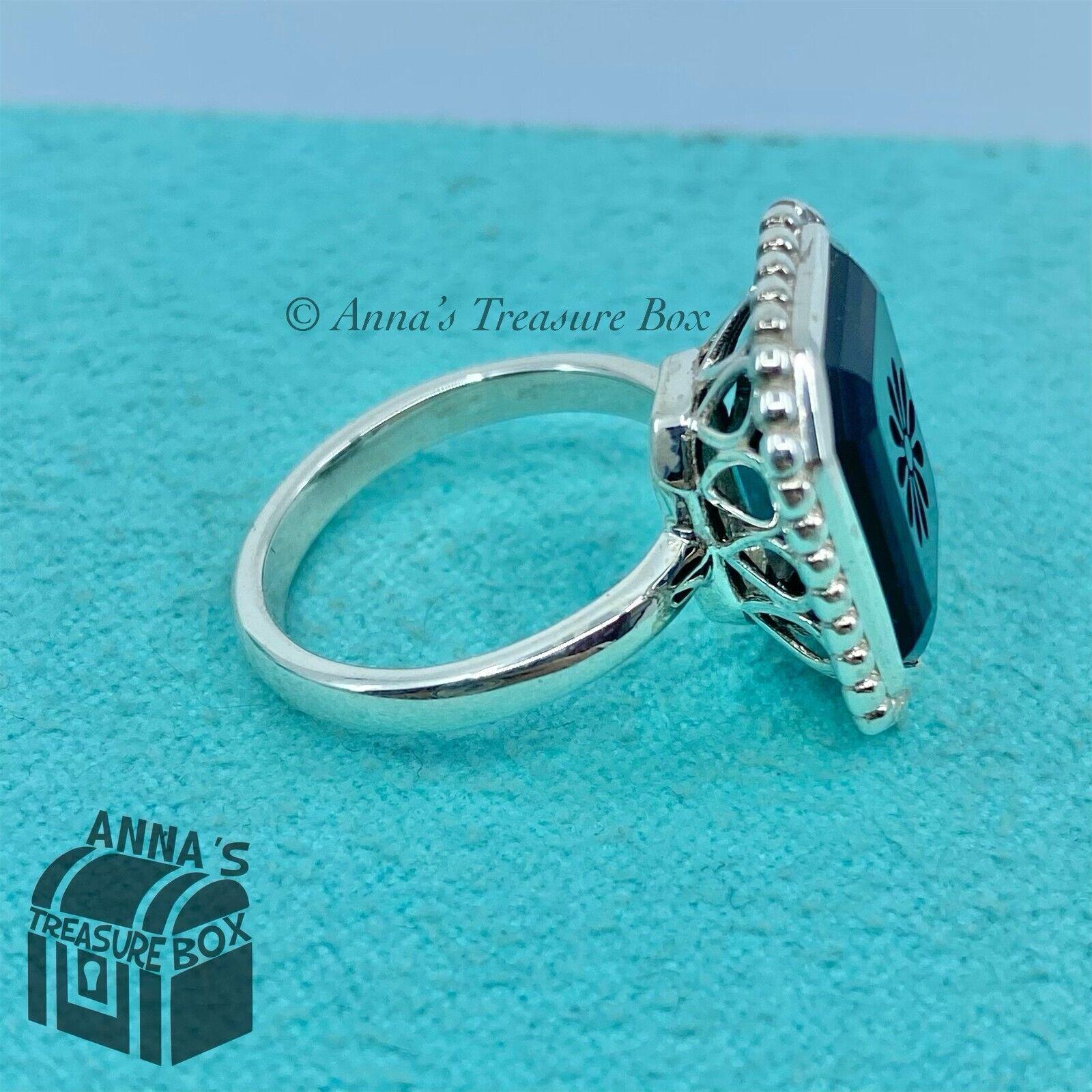 Tiffany & Co. 925 Silver Ziegfeld Black Onyx Daisy Ring Sz Tiffany & Co. 925 Silver Ziegfeld Black Onyx Daisy Ring Sz
