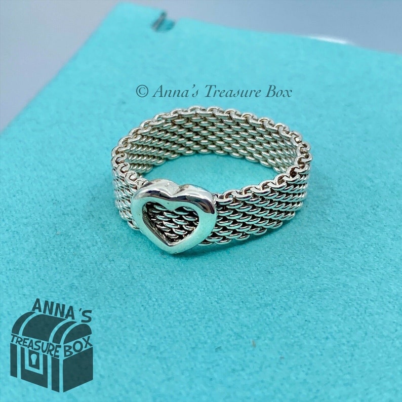 Co. 925 Silver Mesh Heart Ring Sz 